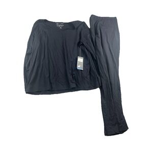 IBKomfortable By IBKUL Pajama Lounge Top Pants Set UPF 50+ Black Womens XXL NWT